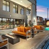 Poolside lounge area with couches